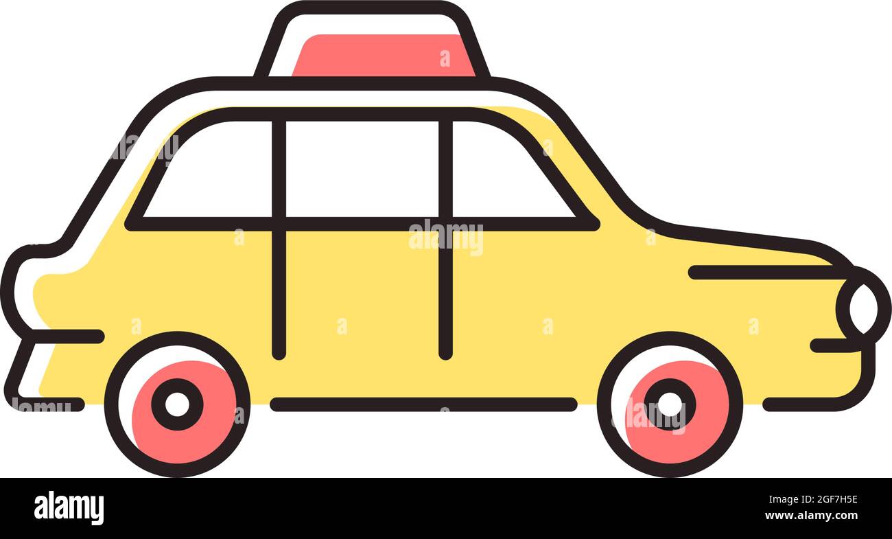 Icona di colore RGB London Cab Illustrazione Vettoriale