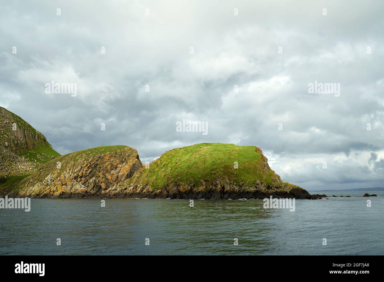 Qualche terreno fertile sulle isole Shiant dove il grano sarebbe stato cresciuto da falchi in letti pigri. Foto Stock