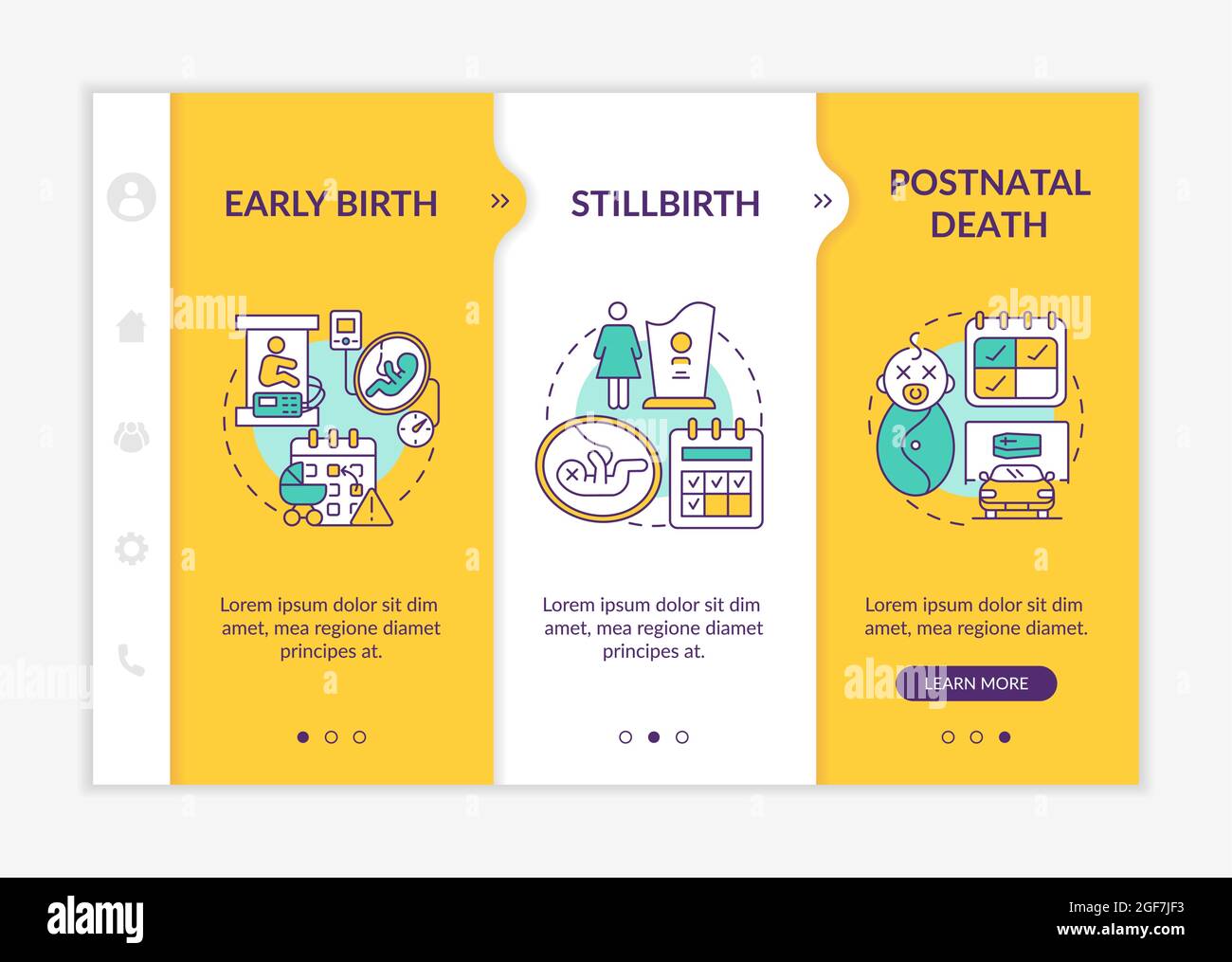 Modello vettore onboarding casi di diritto di congedo di maternità Illustrazione Vettoriale