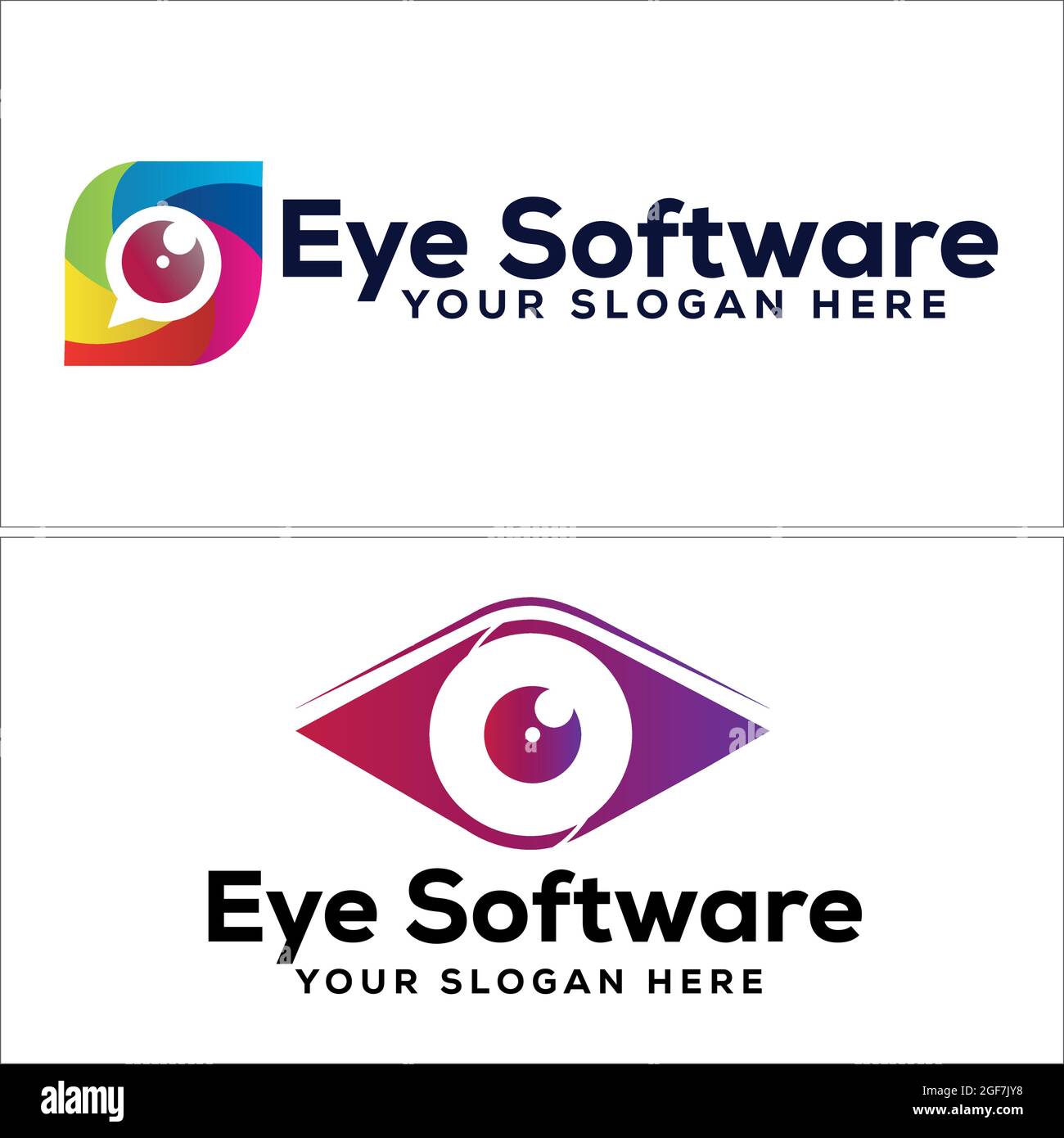 Software per lenti a vista business social media logo design Illustrazione Vettoriale