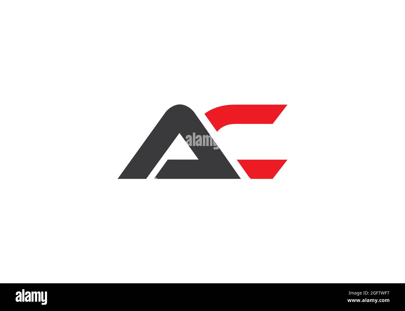 Immagine vettoriale del disegno lettera del logo AC Foto Stock