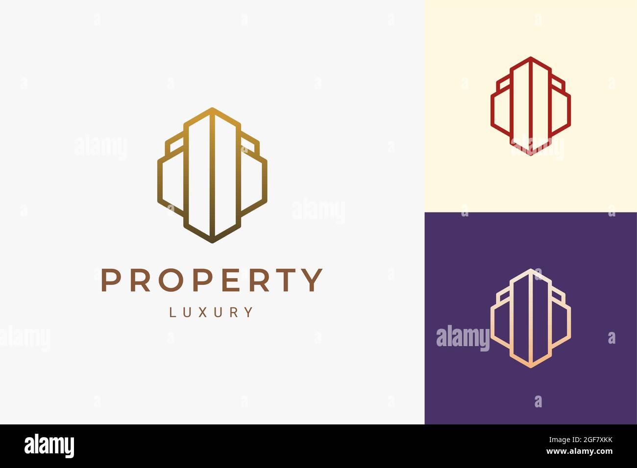 Logo dell'hotel o della proprietà in forma di linea semplice Illustrazione Vettoriale