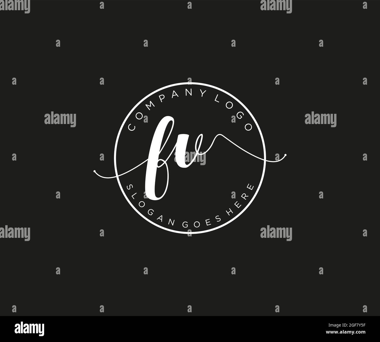 Logo Femminile monogramma di bellezza ed elegante design del logo, logo di scrittura a mano della firma iniziale, matrimonio, moda, floreale e botanico con creativo Illustrazione Vettoriale