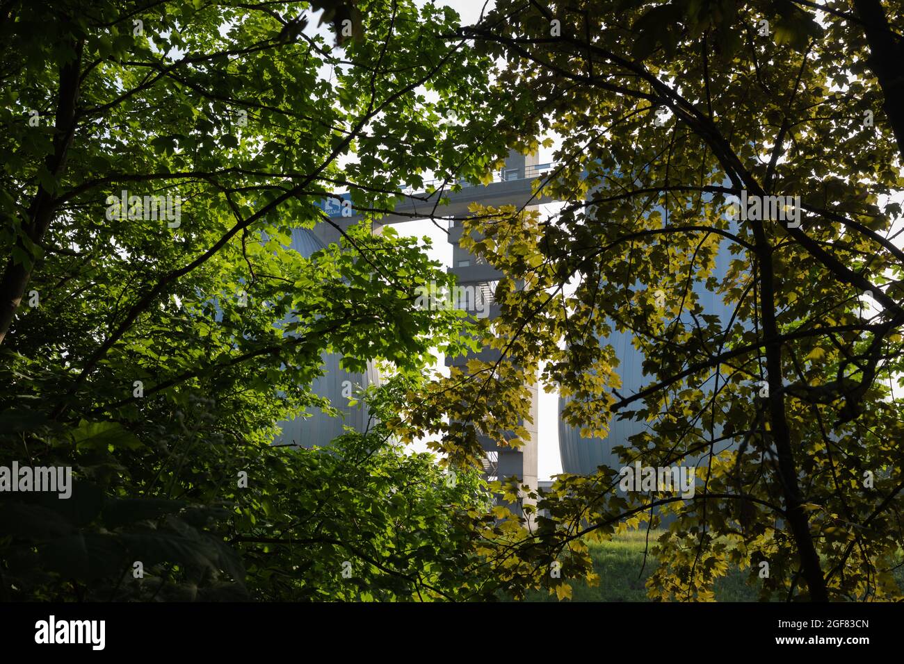 Impianto di trattamento delle acque reflue del fiume Emscher a Dortmund Foto Stock