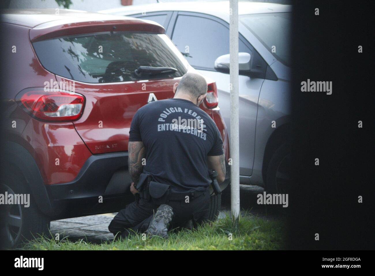 Rio de Janeiro, Rio de Janeiro, Brasile. 24 agosto 2021. (INT) la polizia federale brasiliana ha lanciato l’operazione Ã¢â‚¬Å“TamoiosÃ¢â‚¬Â” per combattere il traffico internazionale di droga a Rio de Janeiro. 24 agosto 2021, Rio de Janeiro, Brasile: La polizia federale brasiliana ha lanciato Ã¢â‚¬Å“operazione TAMOIOSÃ¢â‚¬Â volta a combattere il traffico internazionale di droga, con particolare attenzione al modale marittimo. Nell'inchiesta, durata circa due anni e con il sostegno dell'autorità portuale di Rio de Janeiro ed Espirito Santo, è stato possibile aggiungere oltre 200 kg di cloridrato di cocaina, 14 luxur Foto Stock