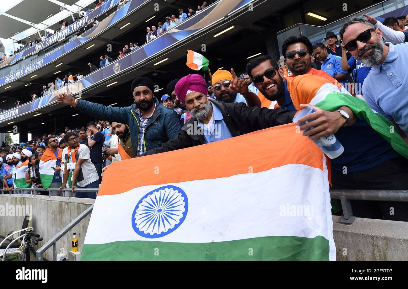 Indian cricket tifosi supporters India / Bangladesh ICC Champions Trophy 15/06/2017 Foto Stock