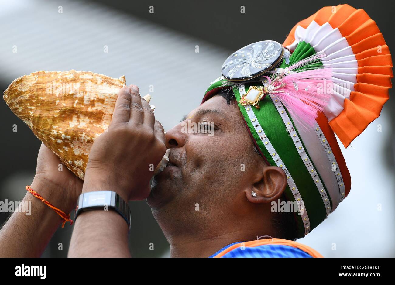 Indian cricket sostenitore tifosi India / Pakistan ICC Champions Trophy Foto Stock