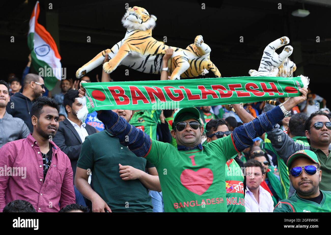 Bangladesh cricket tifosi sostenitori India / Bangladesh ICC Champions Trophy 15/06/2017 Foto Stock