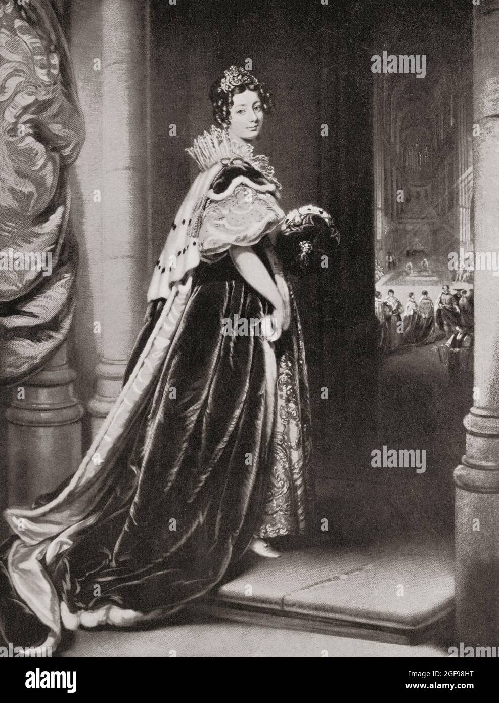 Lady Rolle (Née Hon. Louisa Trefusis) 1794–1885. Seconda moglie di John Rolle, primo barone Rolle (1750–1842), visto qui nelle sue vesti di peerage. Dopo il ritratto di Thomas Lawrence. Dal connoisseur, pubblicato luglio, 1902. Foto Stock