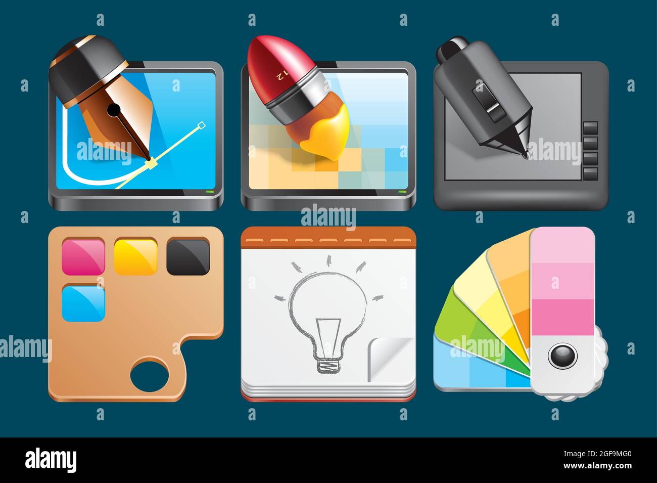 Icone di progettazione Illustrazione Vettoriale