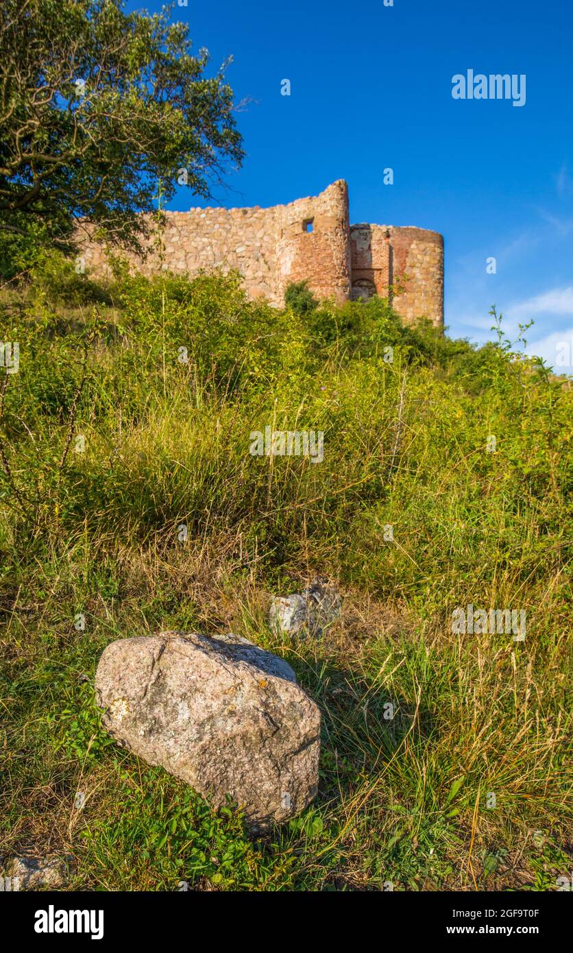 Rovine di Hammershus Castello di Bornholm, Danimarca Foto Stock