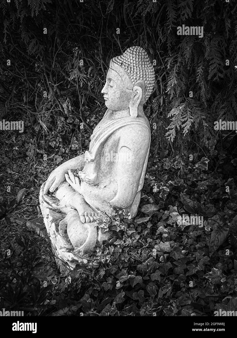 Buddha im Garten Foto Stock