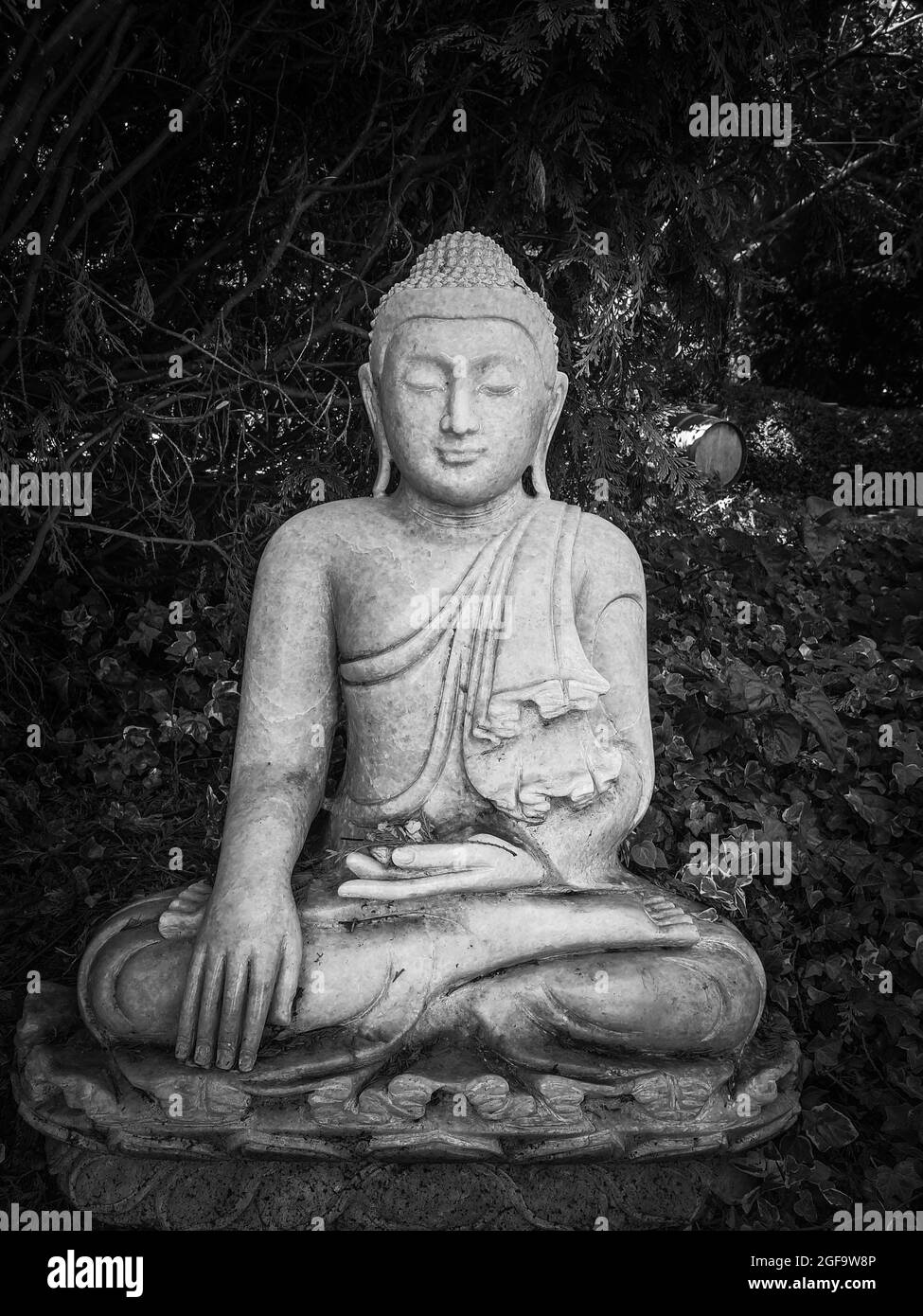 Buddha im Garten Foto Stock