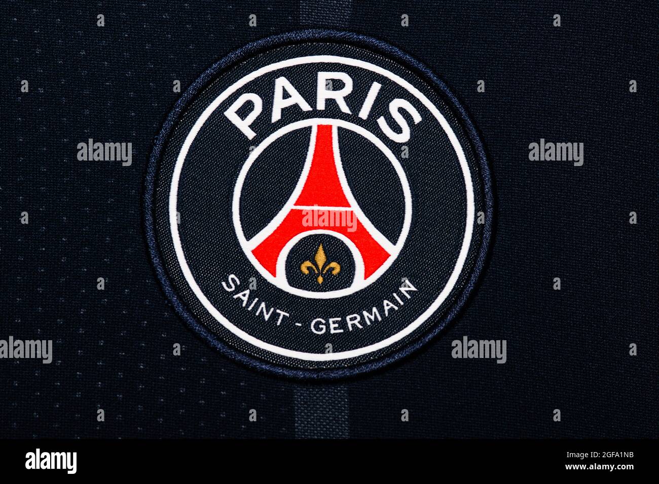 Chiusura del Paris Saint Germain jersey Foto Stock