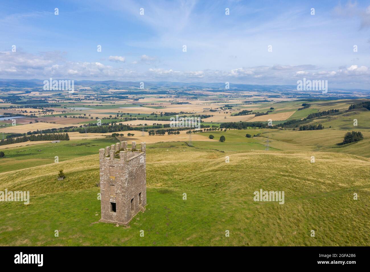 Kinkurney Hill torre osservatorio superiore vicino Newtyle, Angus, Scozia. Foto Stock