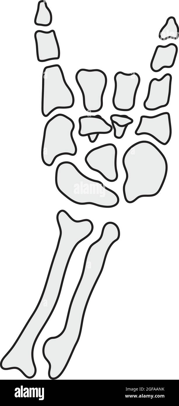 Disegno a mano vettoriale del movimento dello scheletro di roccia Illustrazione Vettoriale