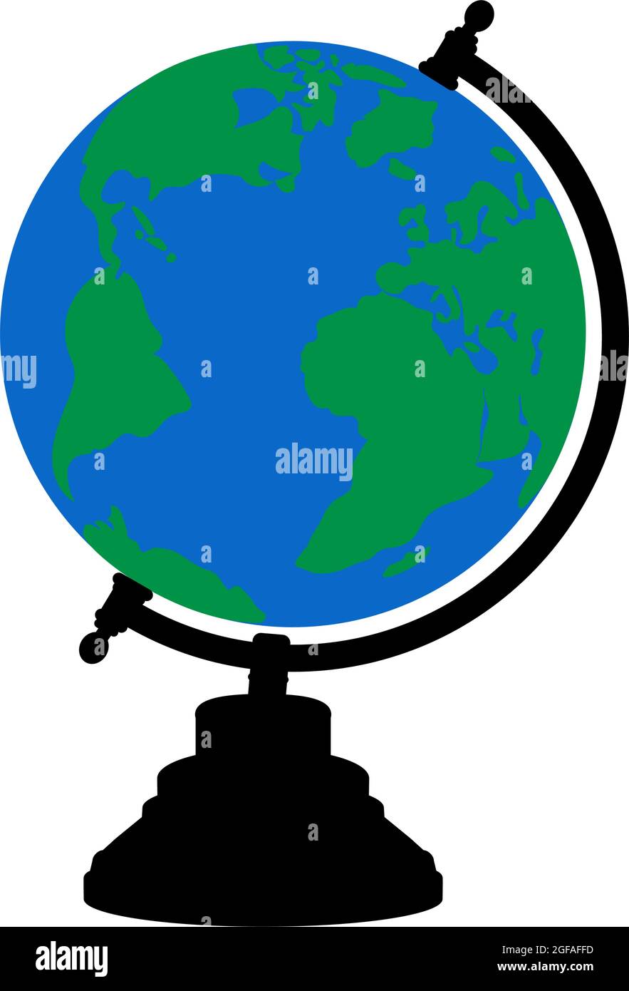 Mondo Globe. Geografia pianeta educativo. Icona raffigurante Illustrazione Vettoriale