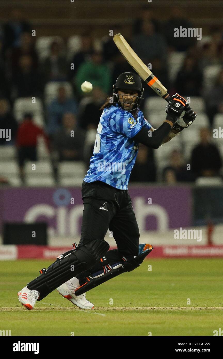 CHESTER LE STREET, REGNO UNITO. 24 AGOSTO durante la partita Vitality T20 Blast tra lo Yorkshire County Cricket Club e il Sussex County Cricket Club presso Emirates Riverside, Chester le Street, martedì 24 agosto 2021. (Credit: Will Matthews | MI News) Credit: MI News & Sport /Alamy Live News Foto Stock