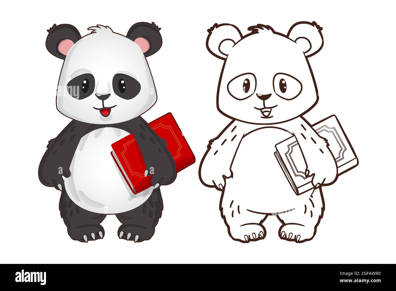 Disegno Di Orso Panda In Pigiama Da Colorare Con Uno Schizzo Contorno Stile  Cartone Animato Vettore, Disegno Dellorso, Disegno Dellauto, Disegno Del  Panda PNG e Vector per il download gratuito