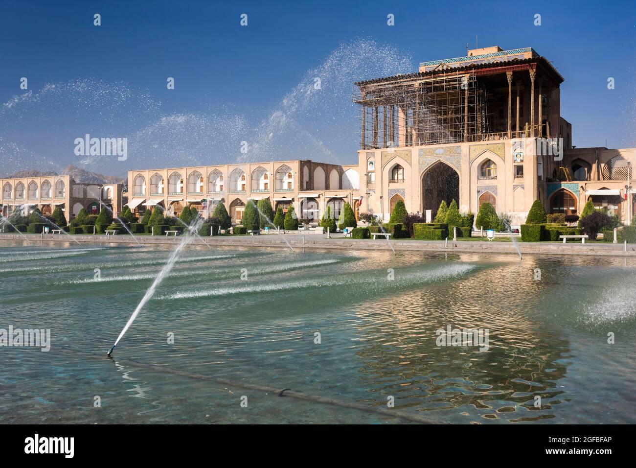 Palazzo Ali qapu, Piazza Imam, Isfahan (Esfahan), Provincia di Isfahan, Iran, Persia, Asia occidentale, Asia Foto Stock