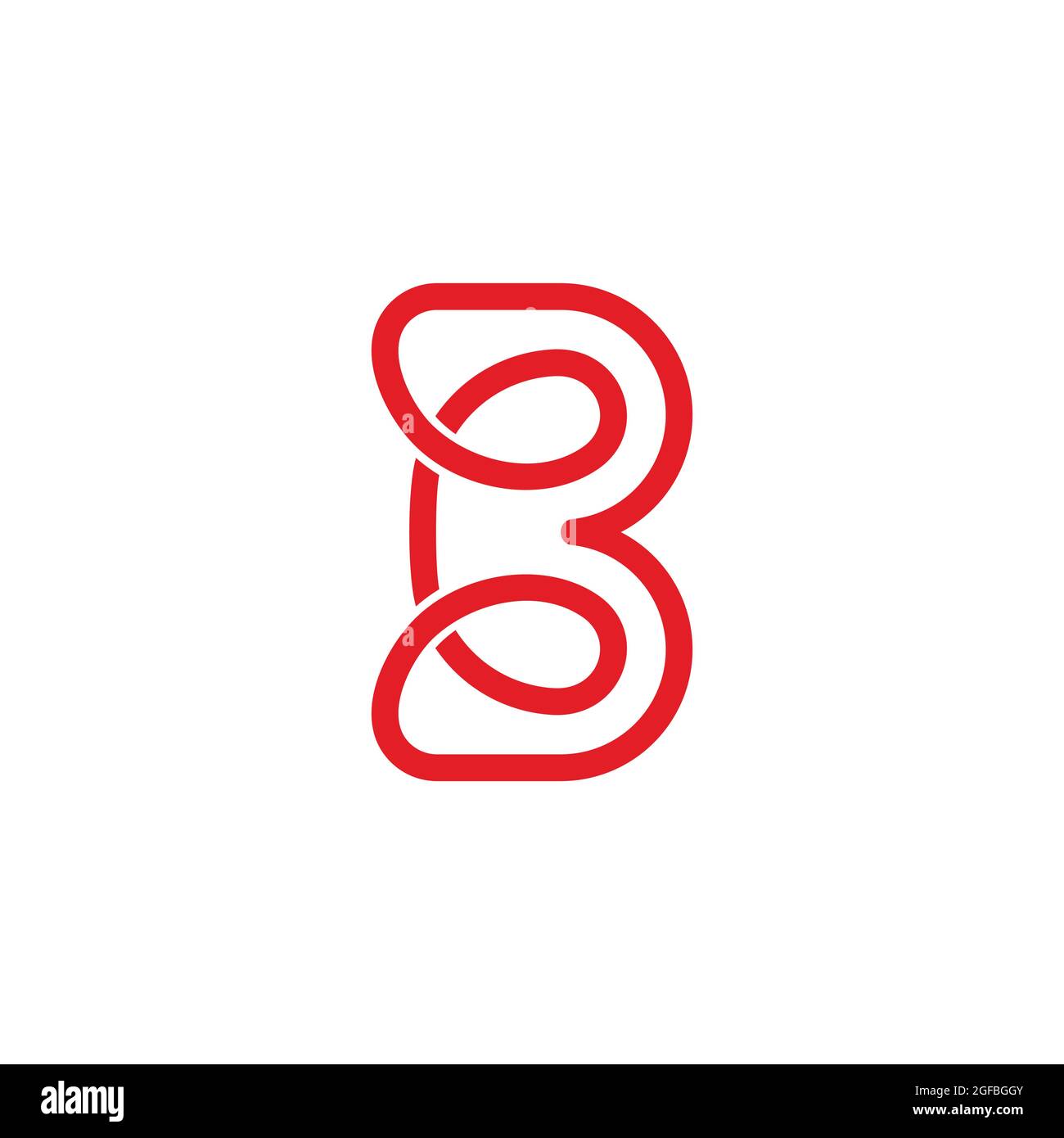 lettera bc astratto vettore di logo linea a loop sottile Illustrazione Vettoriale