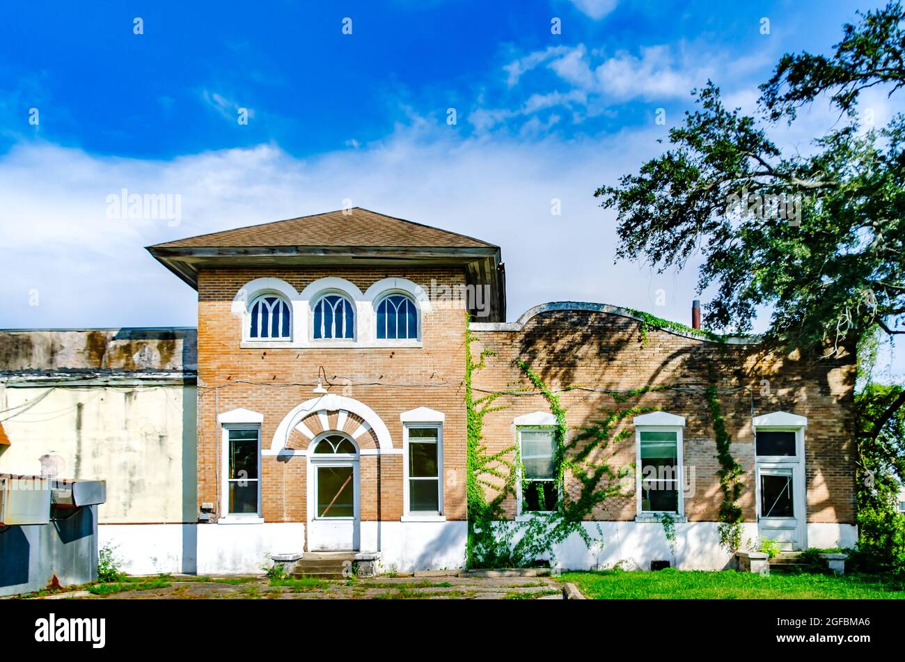 La storica palazzina di ghiaccio di Pascagoula è illustrata, 24 agosto 2021, a Pascagoula, Mississippi. Foto Stock