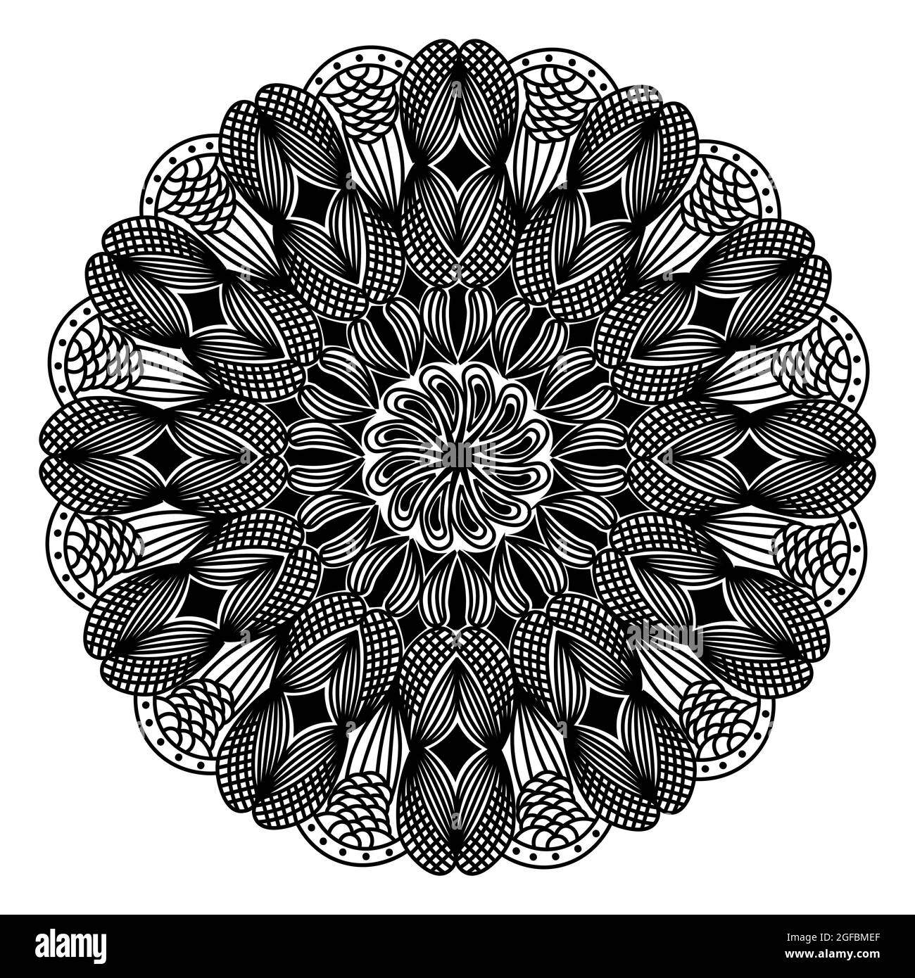 mandala ornamentale di arte astratta vettore decorativo sfondo elemento di illustrazione meditazionale orientale henné design Illustrazione Vettoriale