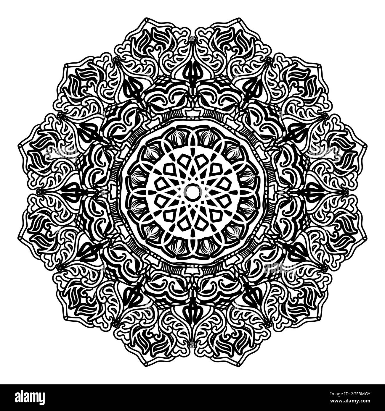 mandala ornamentale di arte astratta vettore decorativo sfondo elemento di illustrazione meditazionale orientale henné design Illustrazione Vettoriale