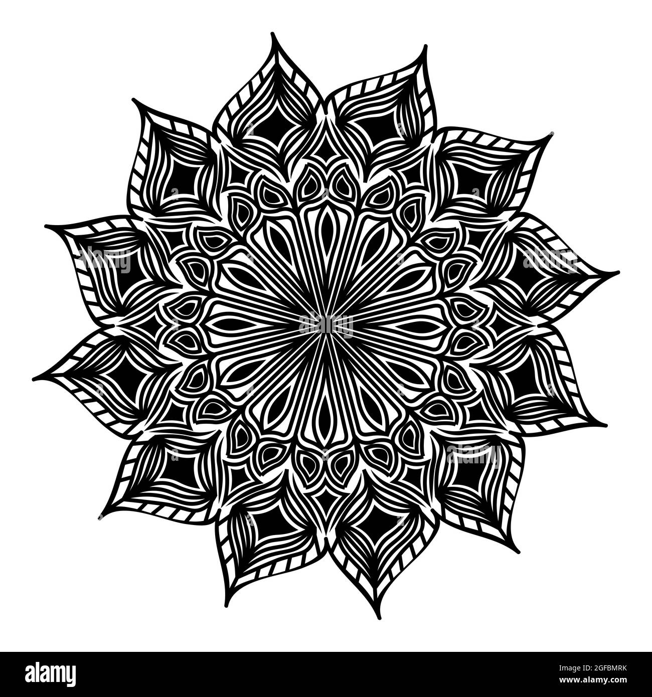 mandala ornamentale di arte astratta vettore decorativo sfondo elemento di illustrazione meditazionale orientale henné design Illustrazione Vettoriale