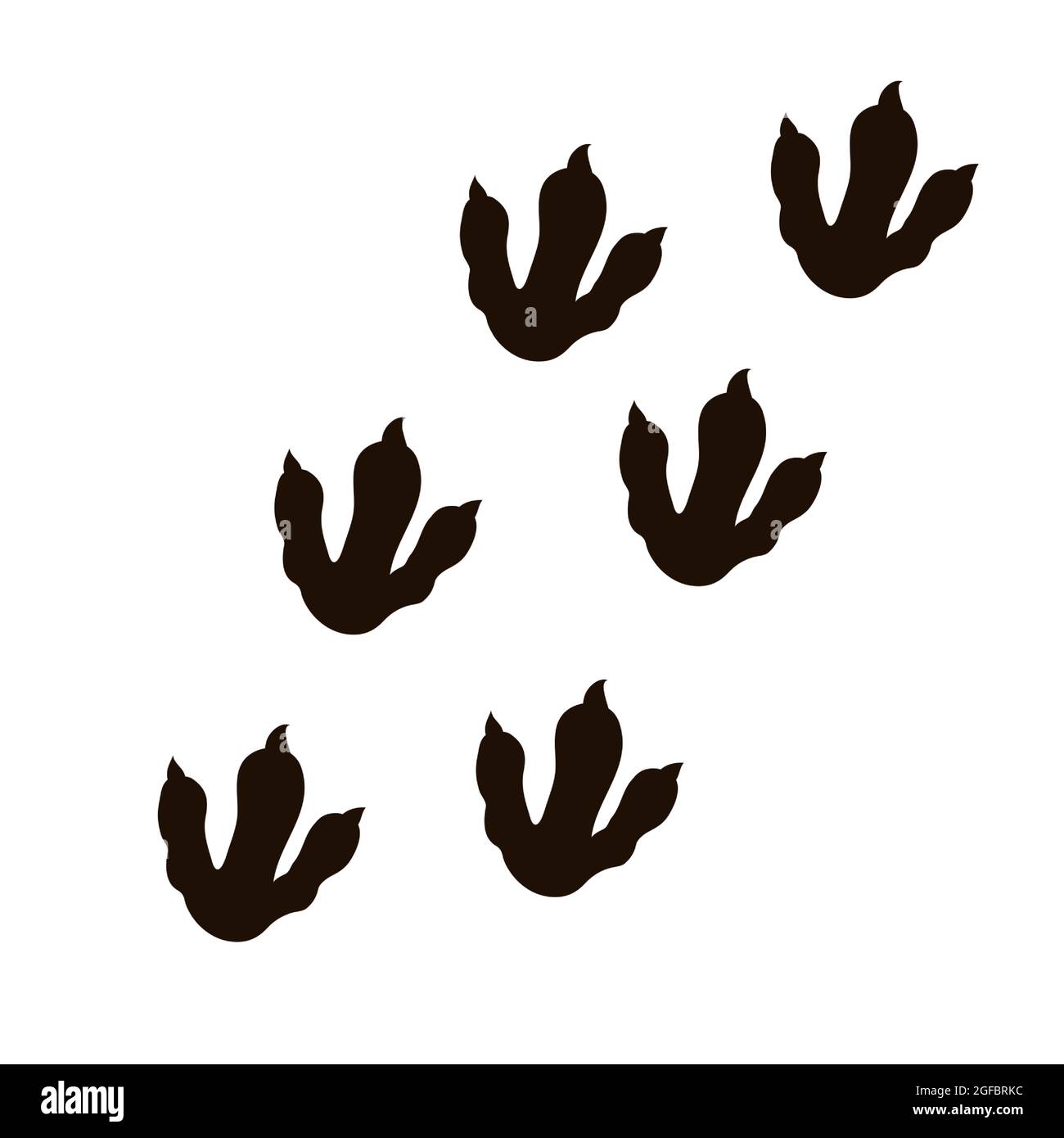 Piede di dinosauro, silhouette rettile in stile cartoon isolato su sfondo bianco. Simbolo, modello o francobollo preistorico enorme mostro. . Illustrazione vettoriale Illustrazione Vettoriale