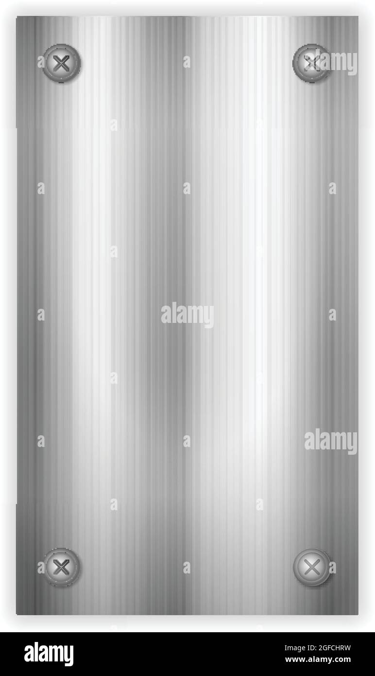 Foglio di metallo su uno sfondo bianco. Illustrazione Vettoriale. Illustrazione Vettoriale