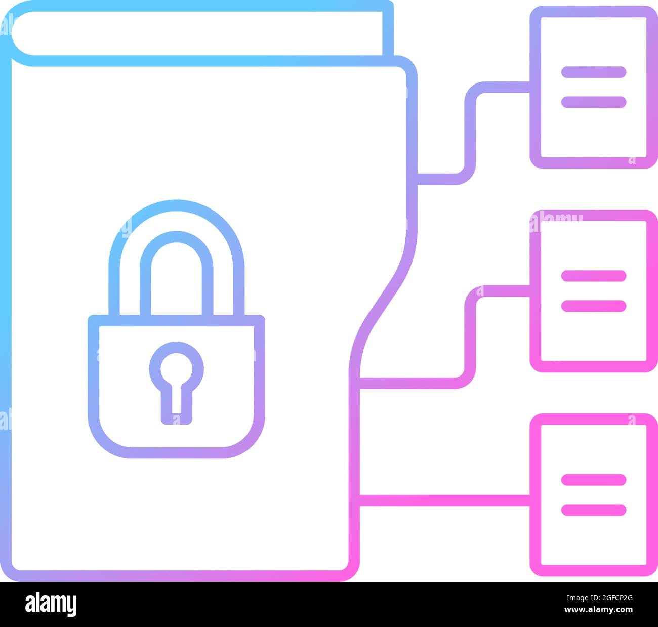 Icona del vettore lineare gradiente di classificazione dei dati Illustrazione Vettoriale