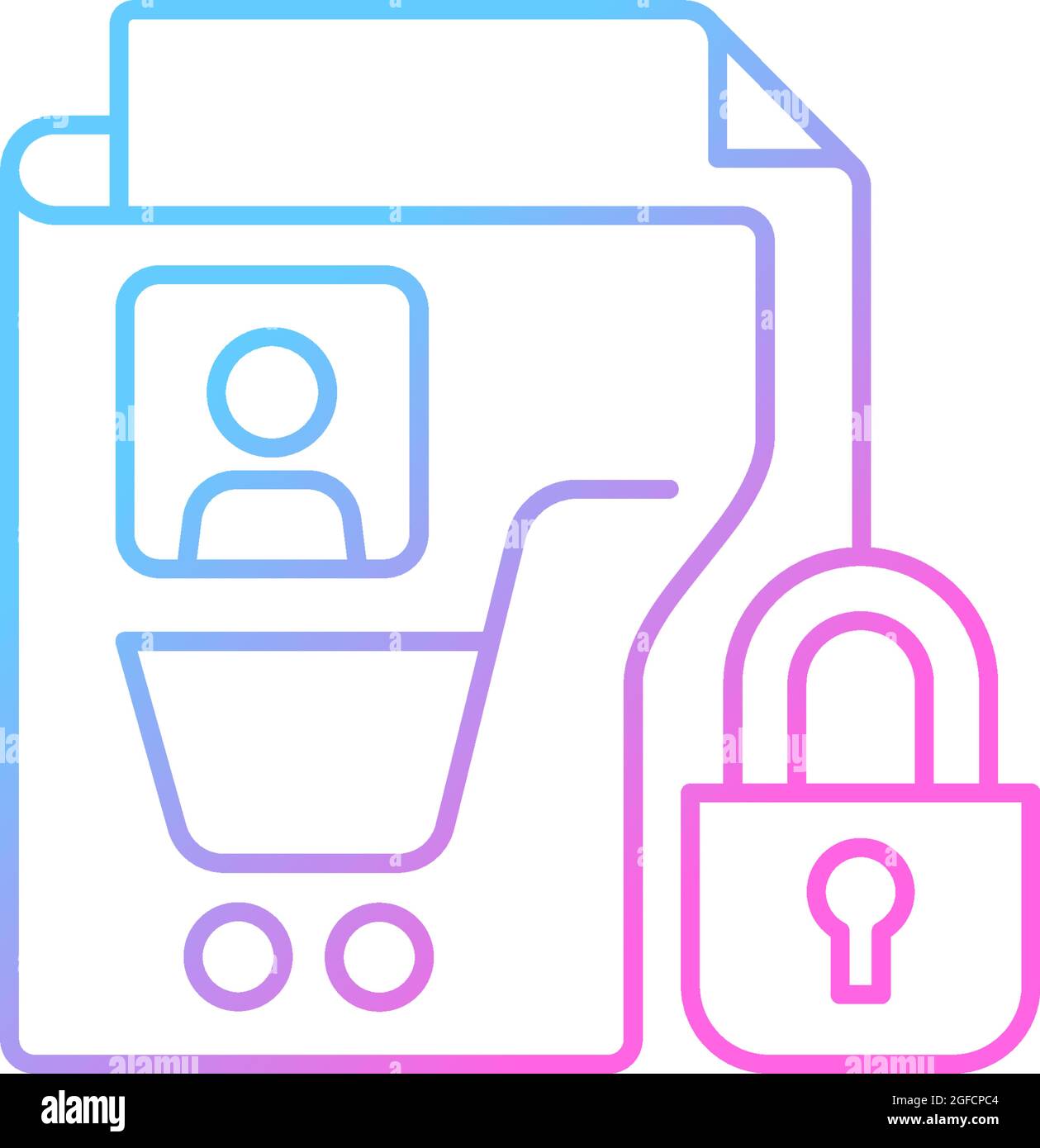 Icona vettore lineare gradiente privacy dati cliente Illustrazione Vettoriale