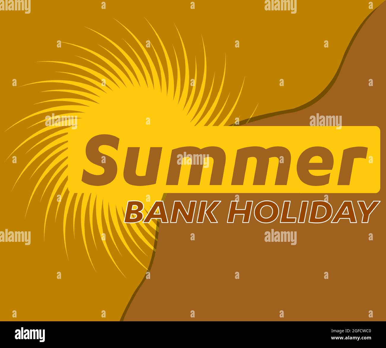 Sfondo di illustrazione vettoriale Summer Bank Holiday, per banner, poster, pubblicità sui social media Illustrazione Vettoriale