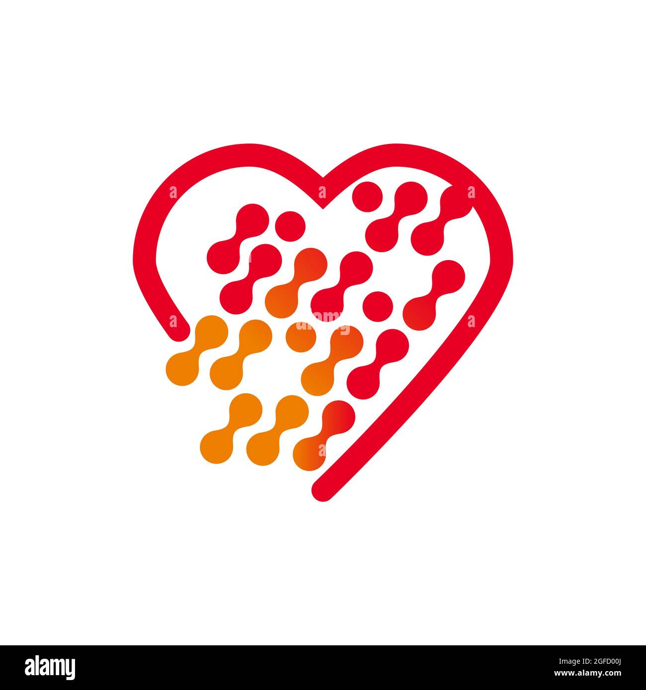 moderna cura del cuore logo disegno vettore sanitario segno medico simbolo illustrazione Illustrazione Vettoriale