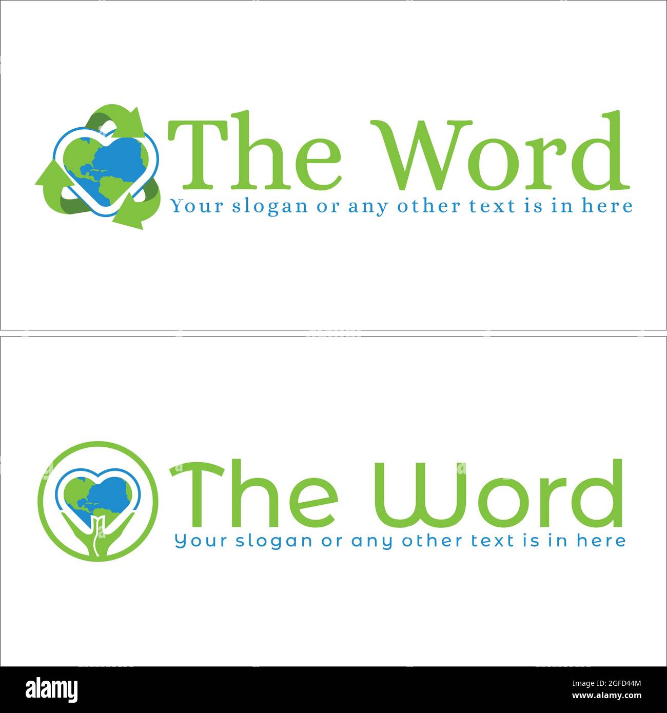 Recycle Go green il logo del mondo Illustrazione Vettoriale