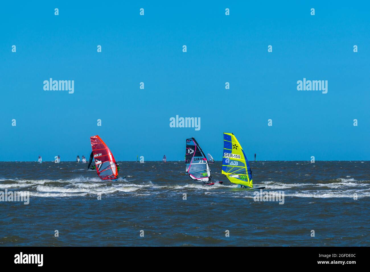 Coppa di Windsurf Multivan, St.-Peter-Ording, penisola Eiderstedt, Frisia settentrionale, Schleswig-Holstein, Germania Foto Stock