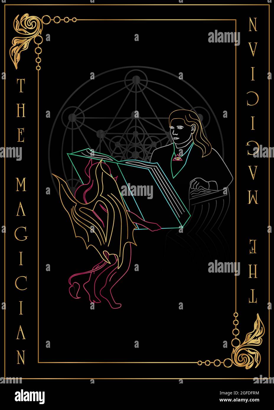 Tarot carta mago Illustrazione Vettoriale