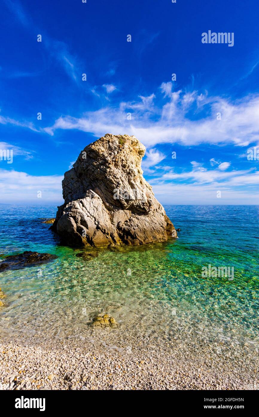 La spiaggia di Sansone è considerata una delle più belle spiagge dell'Isola d'Elba Foto Stock
