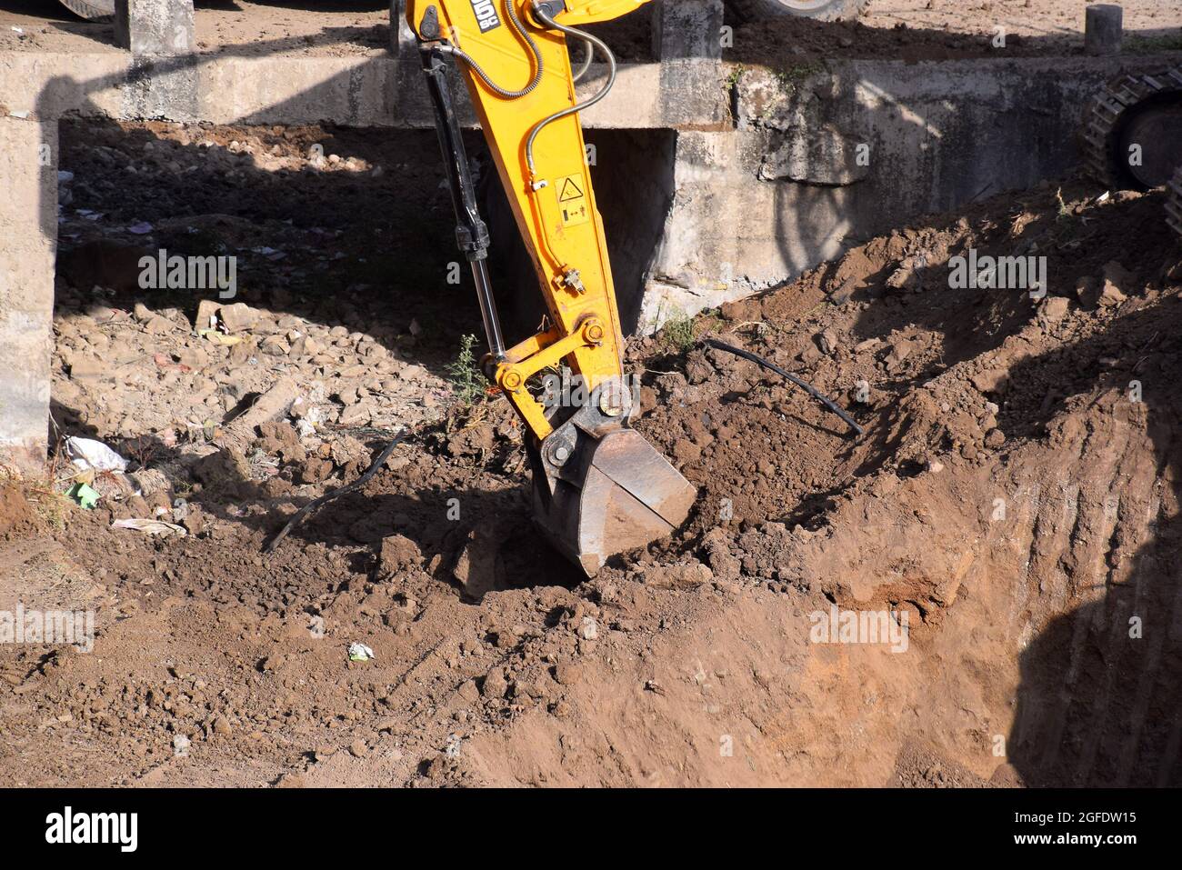 Scarificatore Escavatore 106 PZ Digger BUILDER GIALLO Lavori di Costruzione Edificio City 