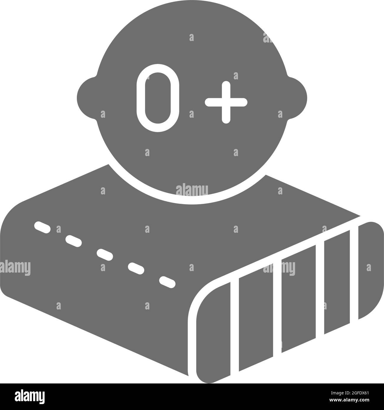 Materasso con materiali leggeri per il bambino, materasso ortopedico icona grigia. Illustrazione Vettoriale