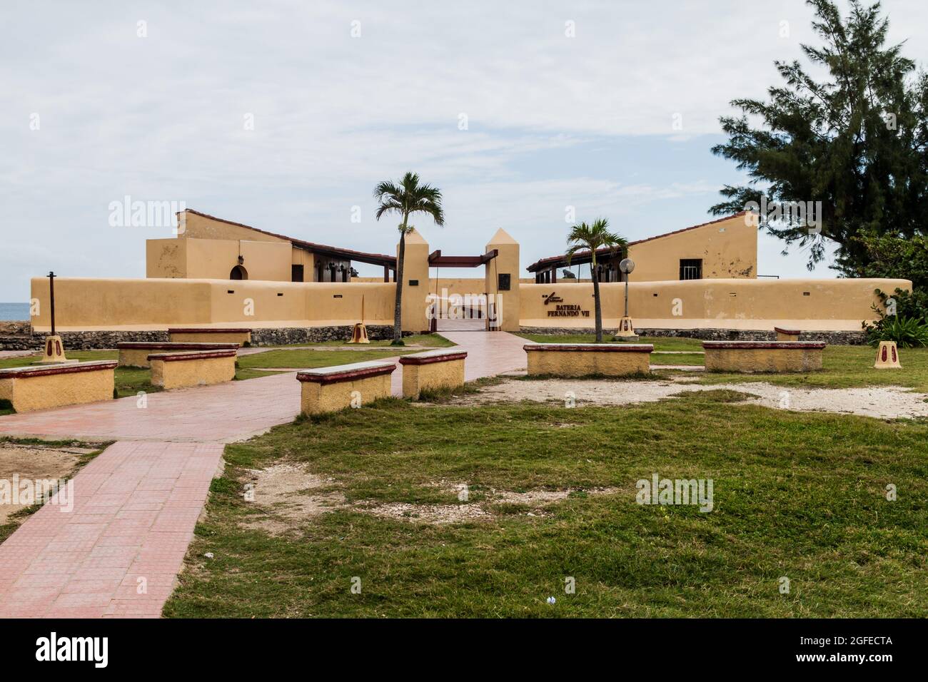 GIBARA, CUBA - 29 GENNAIO 2016: Forte Fuerte Fernando II nel villaggio di Gibara, Cuba Foto Stock