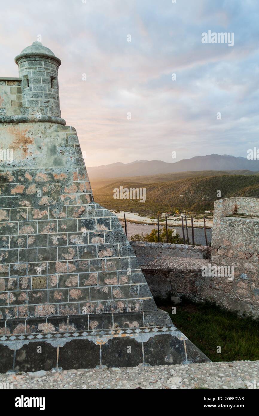 Castello di San Pedro de la Roca del Morro di Santiago de Cuba, Cuba Foto Stock