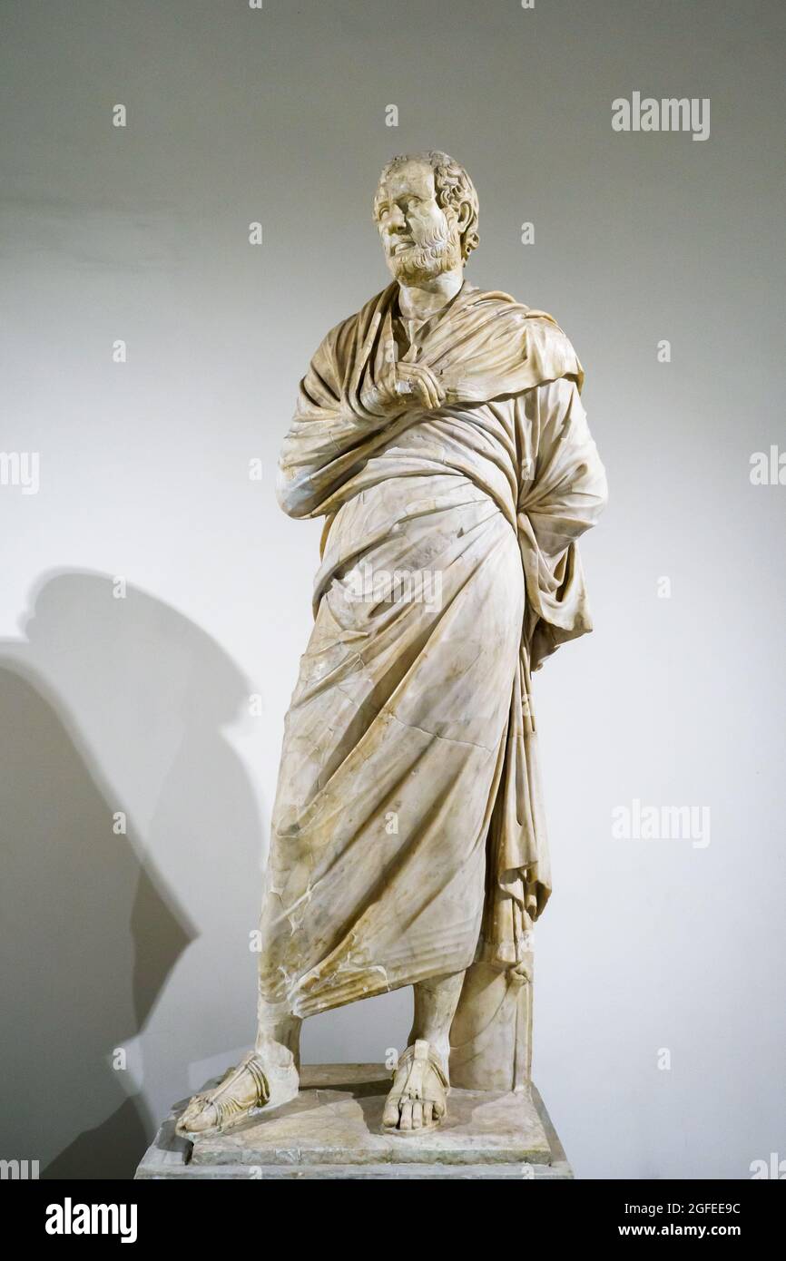 Aeschine (389–314 a.C.) uomo di stato greco e uno dei dieci oratori Attici. Ercolano, Villa dei Papiri i sec. a.C. Foto Stock