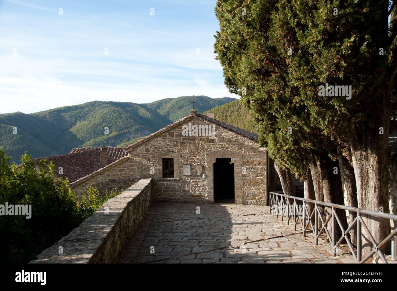 Eremo dedicato a San Francesco d'Assisi, Montecasale, Toscana, Italia Foto Stock