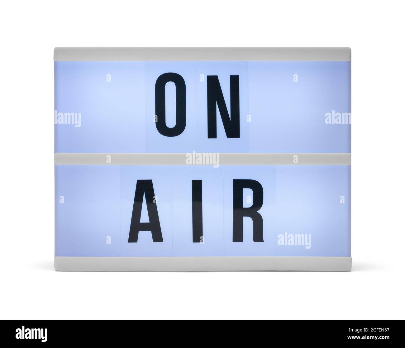 On Air Sign Cut out on White. Foto Stock