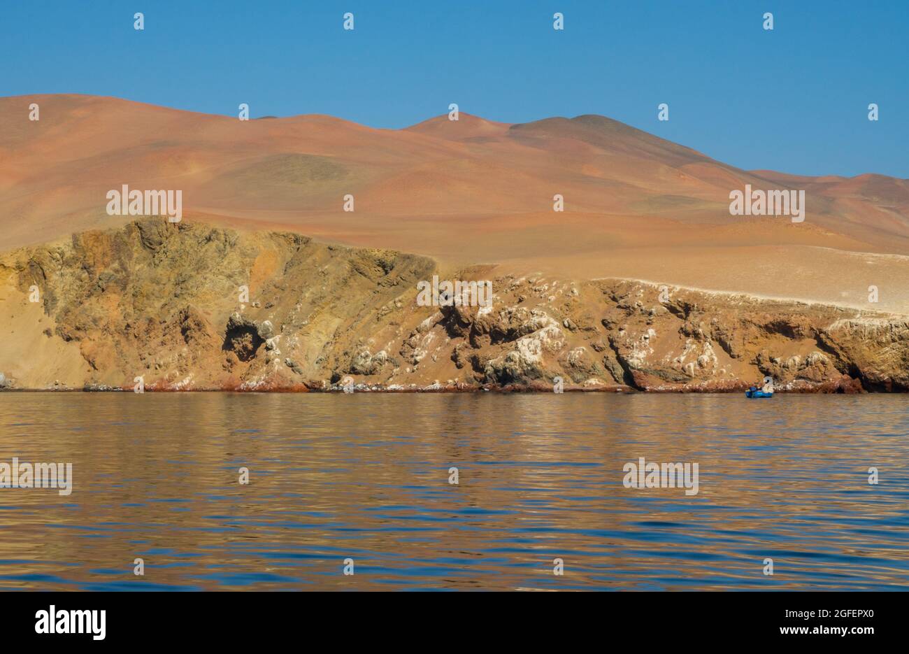 Riserva Nazionale di Paracas. È un'area protetta situata nella regione di Ica, Perù e protegge il deserto e gli ecosistemi marini per la loro conservazione a. Foto Stock