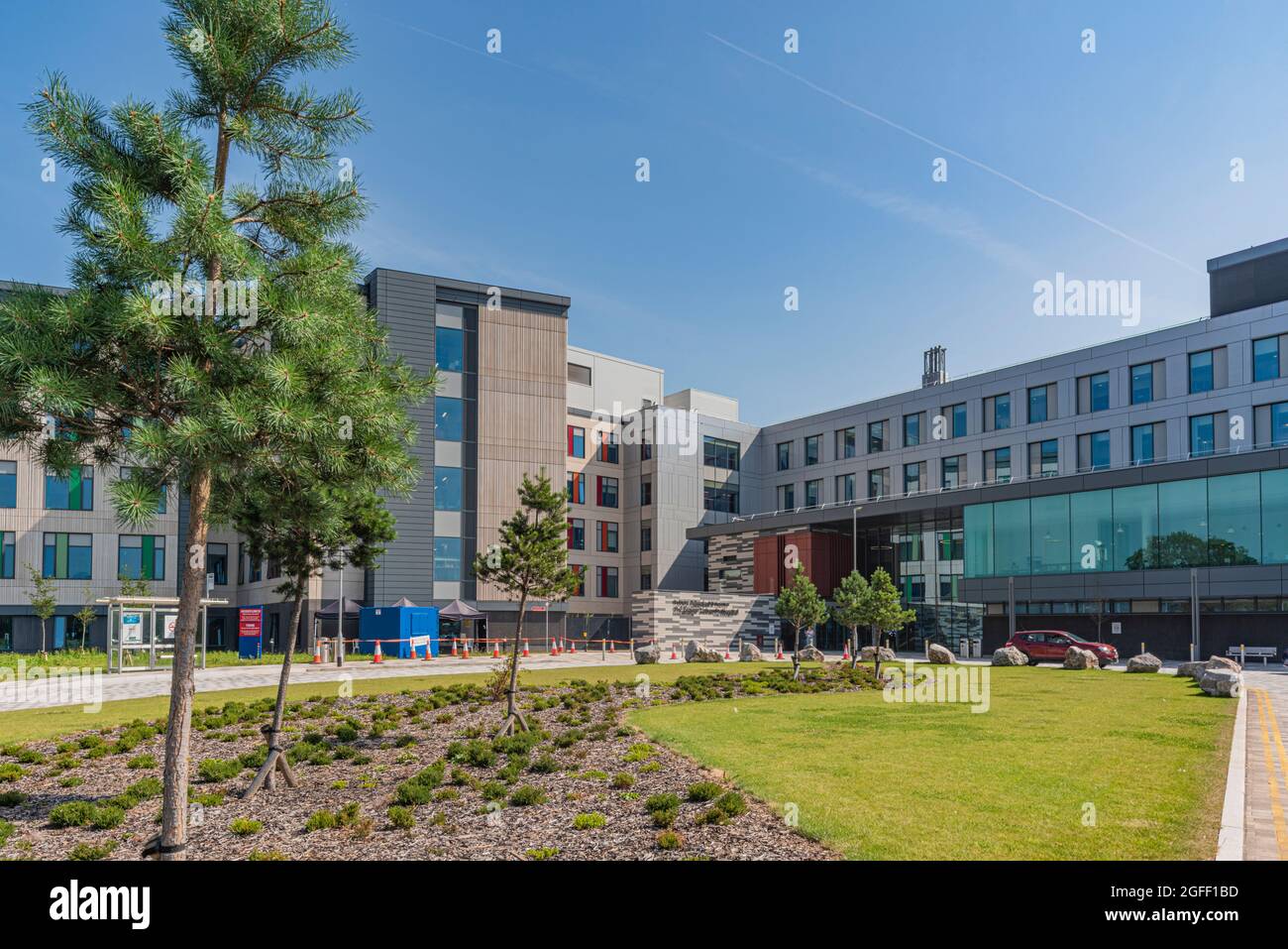 Il nuovo ospedale universitario di Grange - Ysbyty Prifysgol y Faenor, Cwmbran, Torfaen, Gwent. Luglio 2021. Si prega di credito: Phillip Roberts Foto Stock