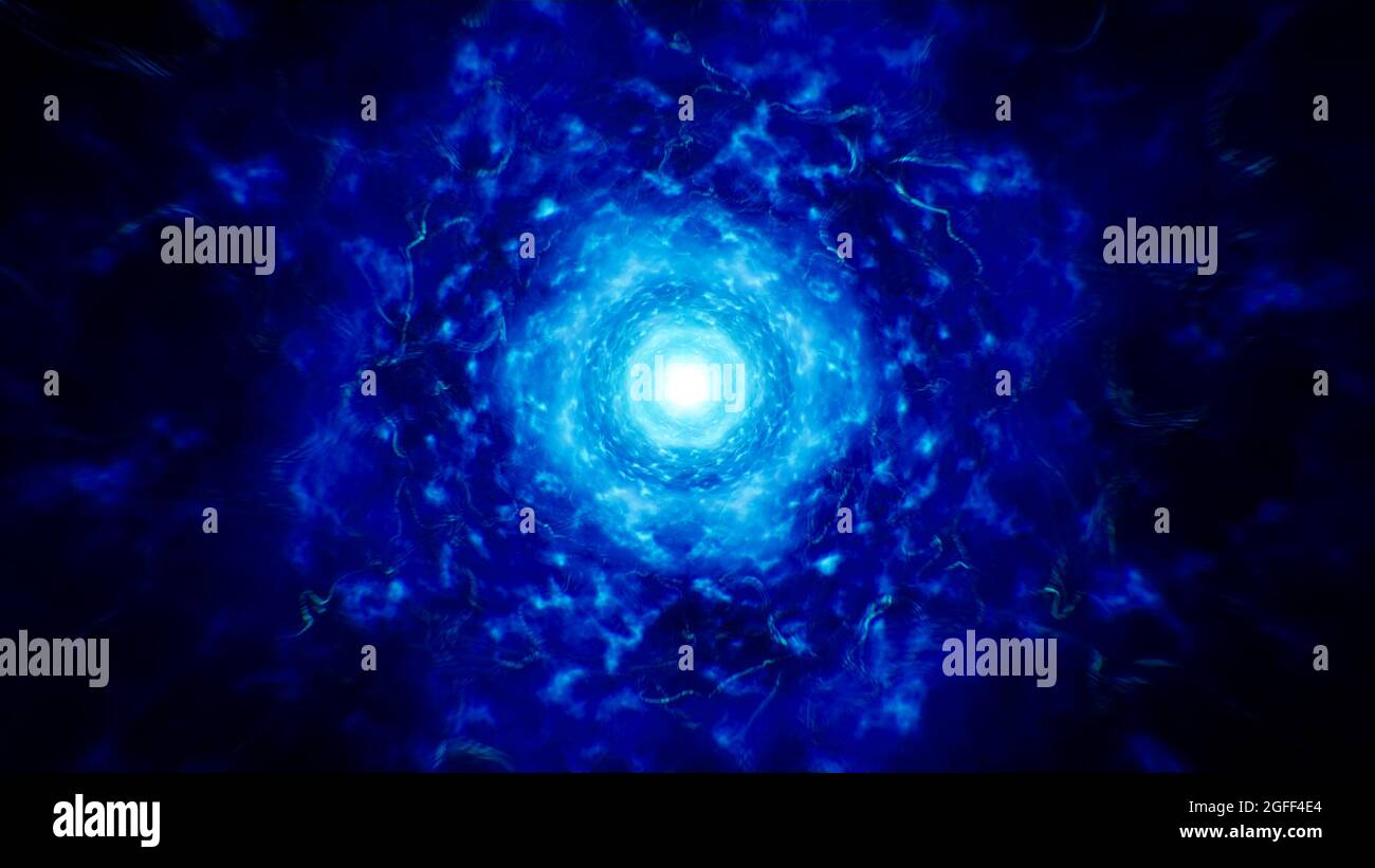 Astratto sfondo incandescente Blue Energy Bursting Foto Stock