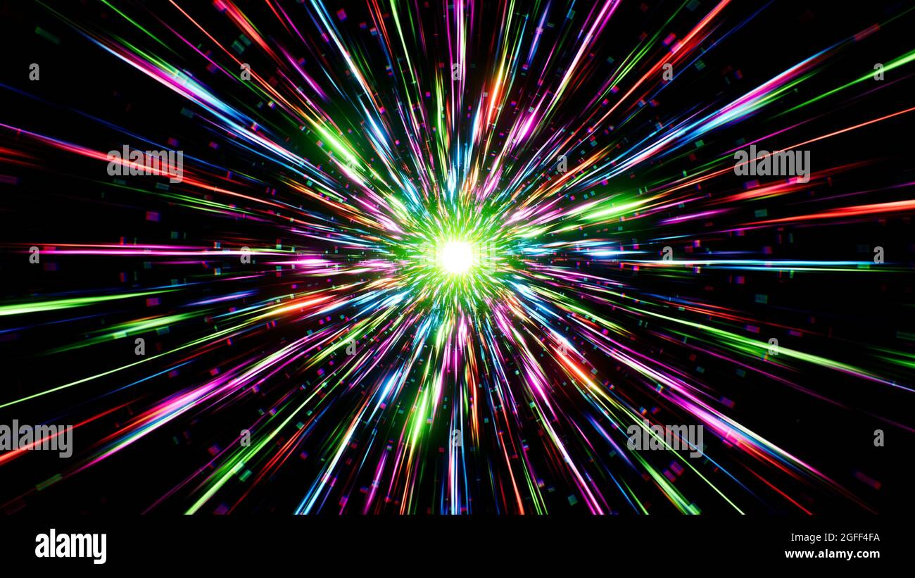 Scopando colorato Light Streak e Confetti Texture sfondo Foto Stock